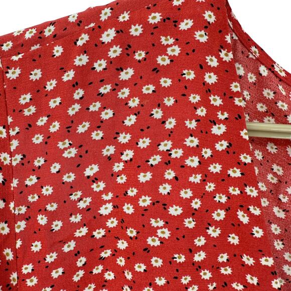 Rails Helena Mini Dress Flutter Sleeves Carmine Ditsy Daisies Size XXL NWT Y2K - Picture 5 of 8